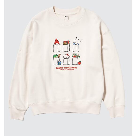 Uniqlo Sanrio Characters Supermarket Grocery Sweatshirt in Off White - Picture 2 of 12